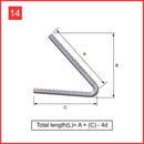 Custom Cut & Bent Rebar - Shape Code14 - NextDaySteel
