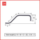 Custom Cut & Bent Rebar - Shape Code 34 - NextDaySteel