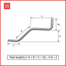 Custom Cut & Bent Rebar - Shape Code 35 - NextDaySteel