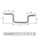 Custom Cut & Bent Rebar - Shape Code 44 - NextDaySteel