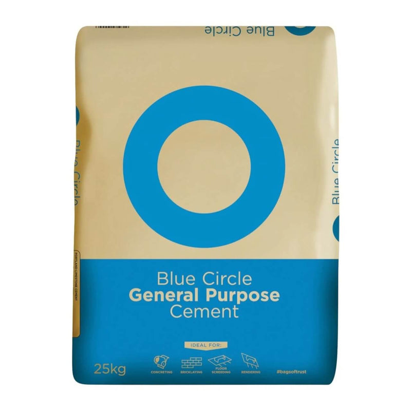 Blue Circle General Purpose Cement 25kg - Ideal for concrete, mortar, screeds, and renders.