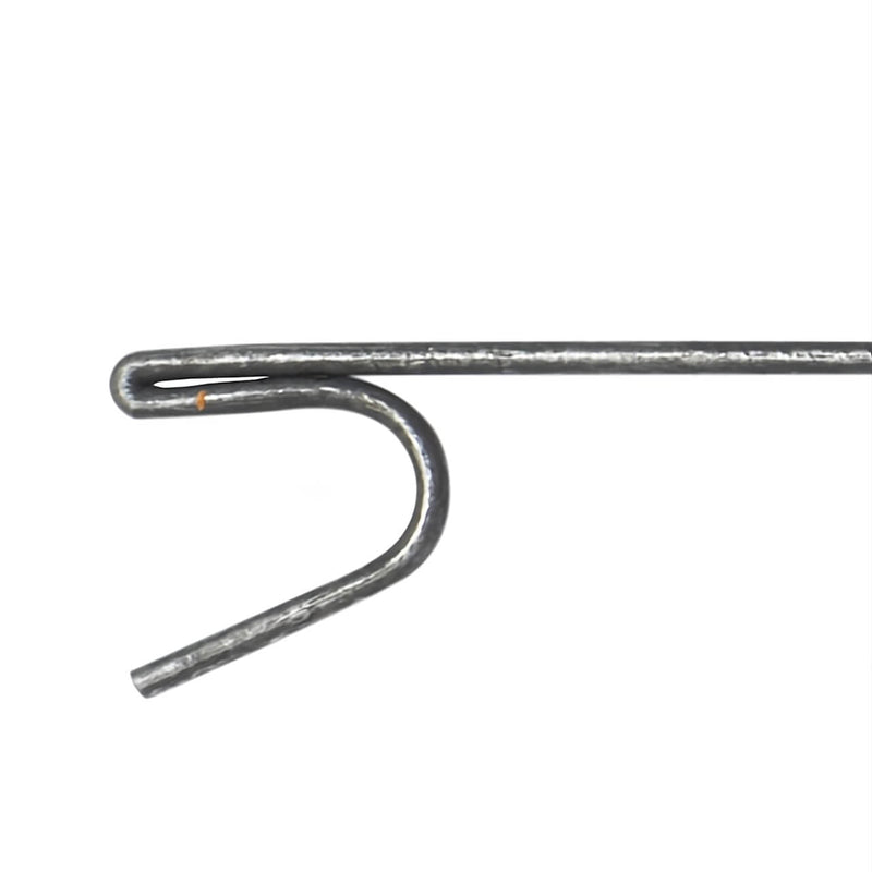 Close-up of hook-end steel fencing pin, ideal for secure mesh installation
