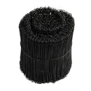 Double-loop wire ties for reinforcing bar, easy wrap-and-pull mechanism, suitable for quick tying tool use.