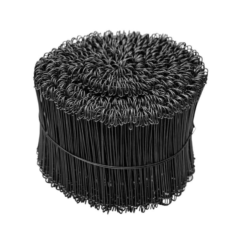 150mm black annealed double loop wire ties, ideal for reinforcing bars with tying tool, easy-wrap design.