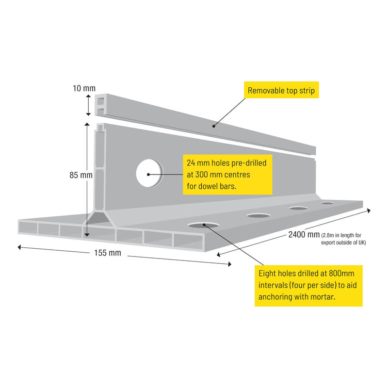 K-FORM K85 Screed Rail for precise 100-140mm slab construction