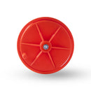 Back view of lightweight orange wire dispenser for cable management