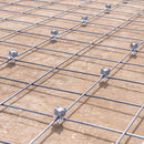 Preparing mesh for installation using concrete spacers for optimal rebar support and precise positioning in construction