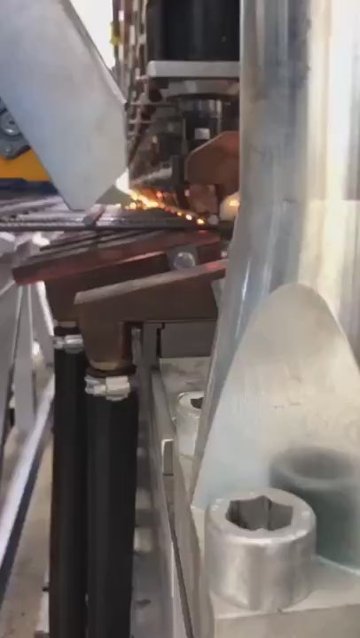 Wire mesh welding machine in action, precisely fabricating robust mesh for construction needs