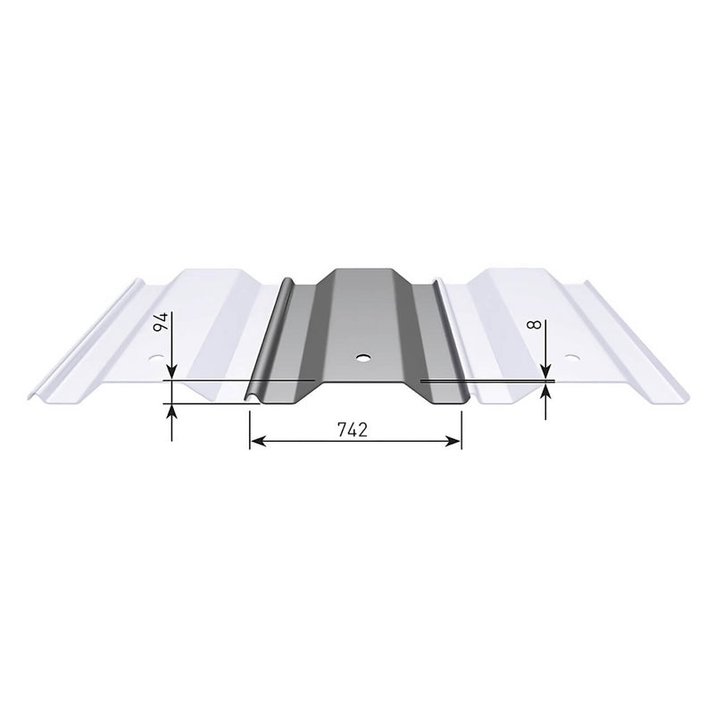 ER 750/8 Trench Sheet diagram with key dimensions 