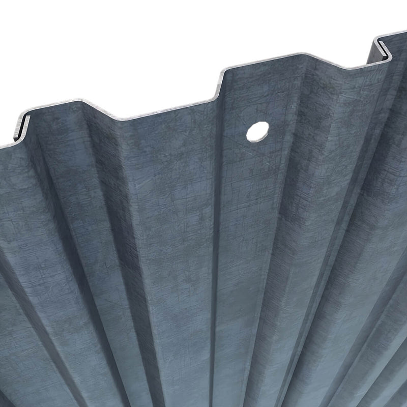 Close-up of KKD 600/8 Trench Sheets showing detailed overlapping for enhanced stability