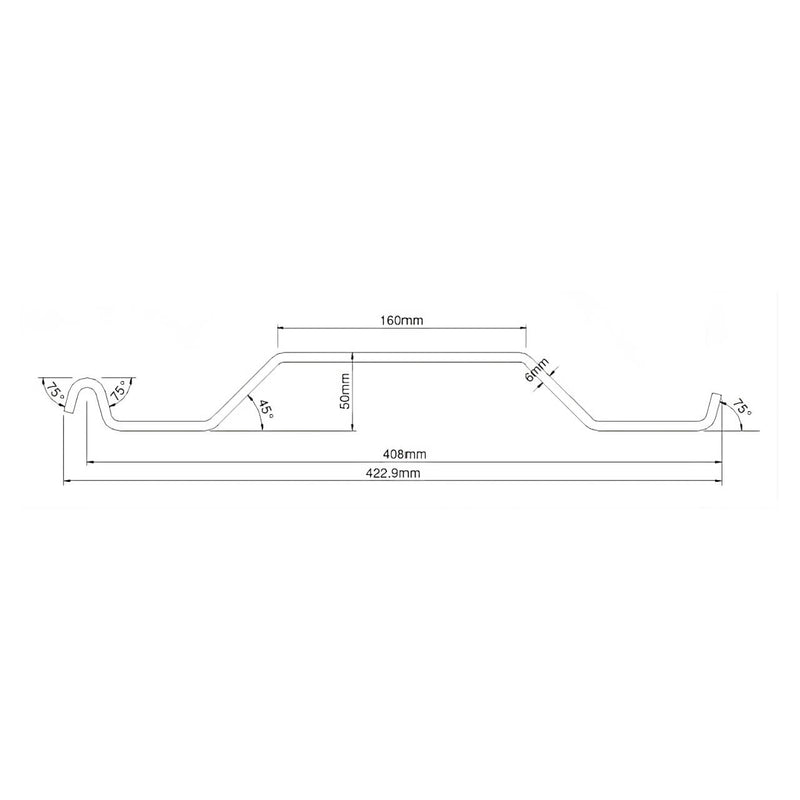 Technical info for FKD 400/6 overlapping trench sheets showing detailed features