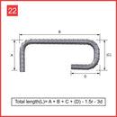 Custom Cut & Bent Rebar - Shape Code 22 - NextDaySteel