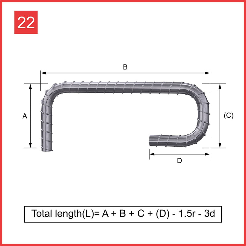 Shape Cod 38 Custom Cut & Bent Rebar - Shape Code 22 | Next Day Steel Ltd
