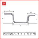 Custom Cut & Bent Rebar - Shape Code 44 - NextDaySteel