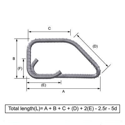 Custom Cut & Bent Rebar - Shape Code 56 - NextDaySteel