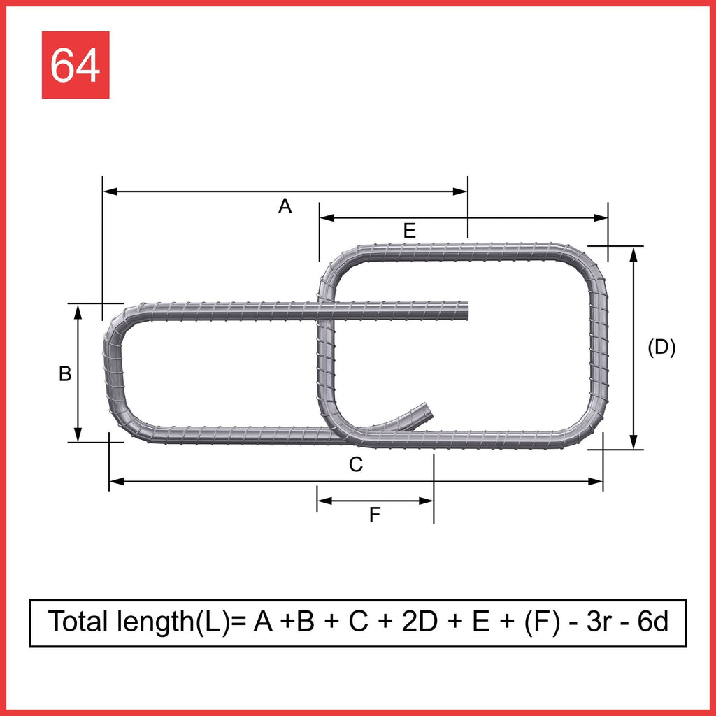 Reinforcement Shape Code 64 Example Cut & Bent Rebar Shape Code 64 | Next Day Steel